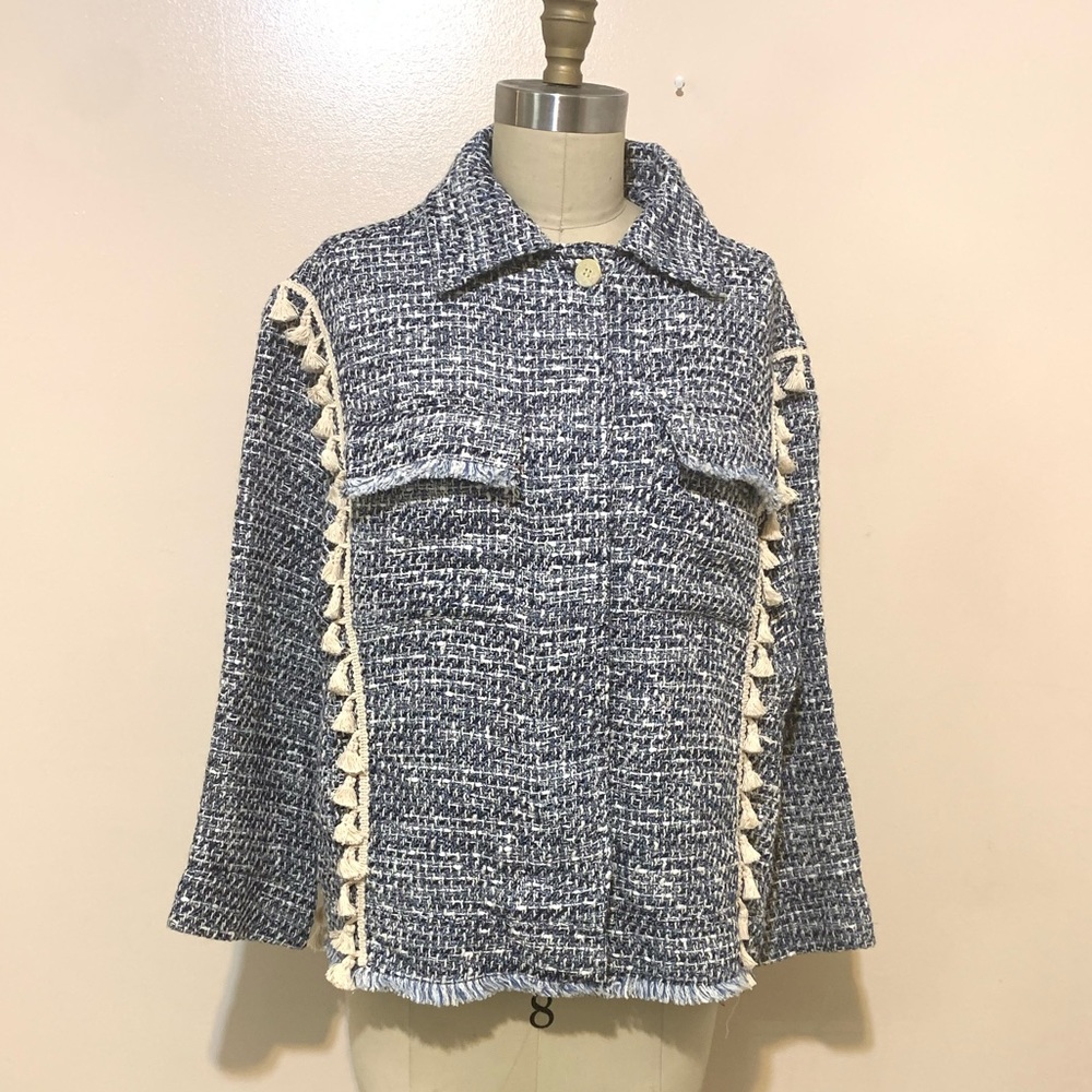 Zara tweed jacket with tassels sz M - Picture 11 of 15